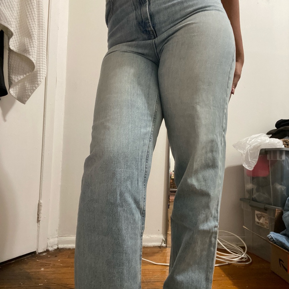 Light Blue Straight Leg Jeans
